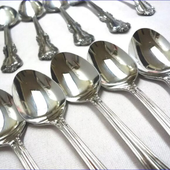 PRINCESS Stainless Flatware Set - Rose Pattern - Japan - 11+ 5pc PlaceSettings - Picture 9 of 16